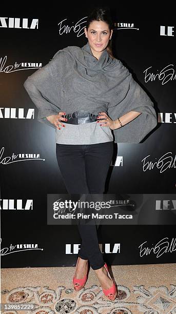 Melissa Satta attends Le Silla Press Day as part of Milan Womenswear Fashion Week on February 25, 2012 in Milan, Italy.