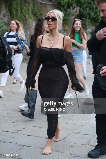 May 21: Kim Kardashian is seen on May 21, 2022 in Portofino, Italy.