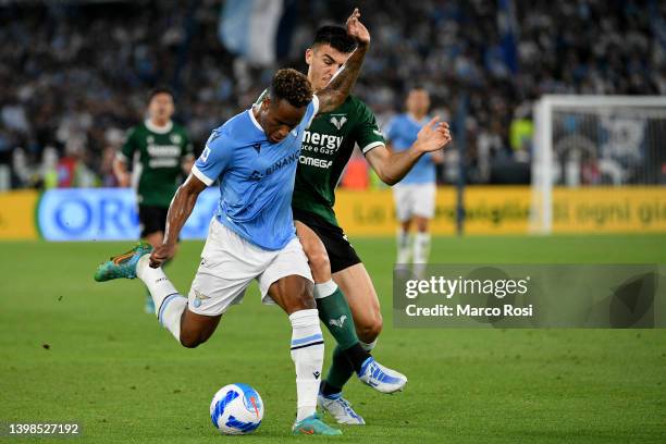 Jovane Cabral of SS Lazio in action during the Serie A match between SS Lazio and Hellas Verona FC at Stadio Olimpico on May 21, 2022 in Rome, Italy.