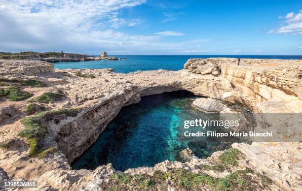 grotta della poesia - salento apulia stock pictures, royalty-free photos & images