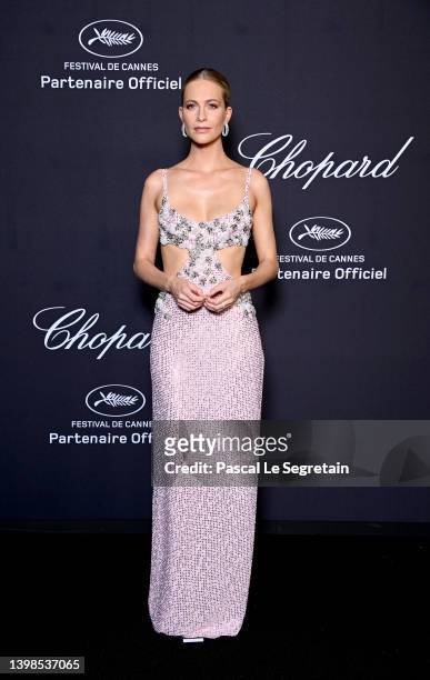Poppy Delevingne attends the 'Chopard Loves Cinema' gala dinner during the 75th Cannes Film Festival at Hotel Martinez don May 21, 2022 in Cannes,...