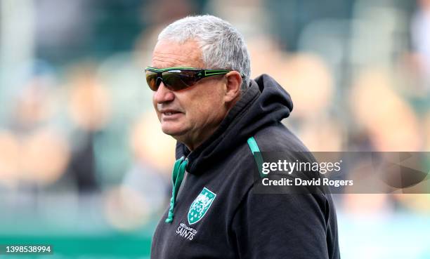 Chris Boyd the Northampton Saints director of rugby looks on during the Gallagher Premiership Rugby match between Saracens and Northampton Saints at...