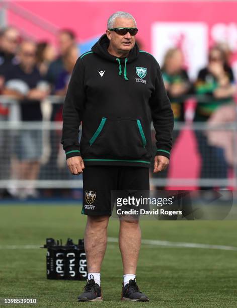 Chris Boyd the Northampton Saints director of rugby looks on during the Gallagher Premiership Rugby match between Saracens and Northampton Saints at...