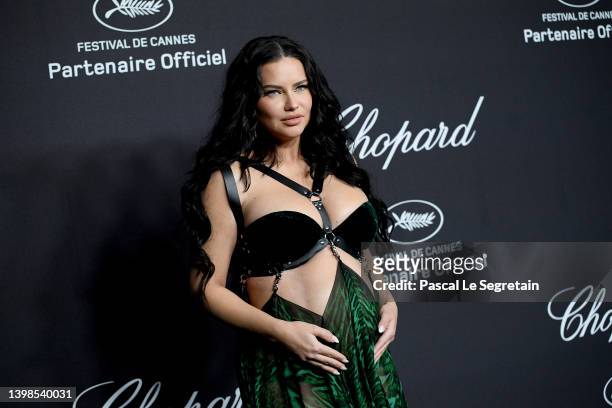 Adriana Lima attends the 'Chopard Loves Cinema' gala dinner during the 75th Cannes Film Festival at Hotel Martinez on May 21, 2022 in Cannes, France.