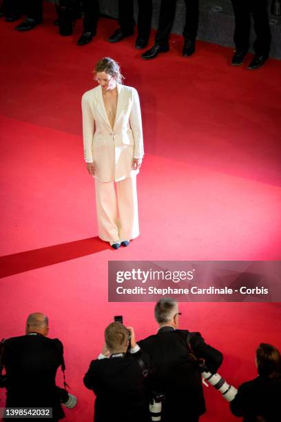 Vicky Krieps attends the screening of "R.M.N" during the 75th annual Cannes film festival at Palais des Festivals on May 21, 2022 in Cannes, France.