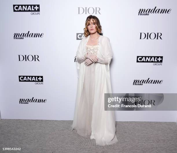 Isabelle Adjani attends the Dior x Madame Figaro x Canal + Dinner during the 75th annual Cannes film festival at the JW Marriott Hotel Rooftop on May...