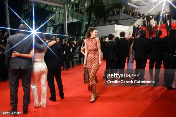 Doria Tillier attends the screening of "Smoking Causes Coughing " during the 75th annual Cannes film festival at Palais des Festivals on May 21, 2022...