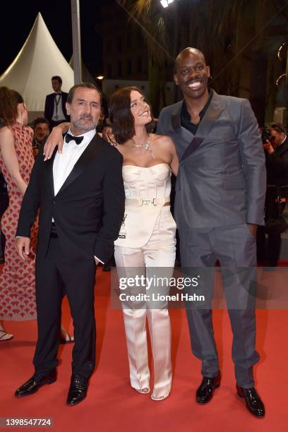 Gilles Lellouche, Adèle Exarchopoulos and Jean-Pascal Zadi attend the screening of "Smoking Causes Coughing " during the 75th annual Cannes film...