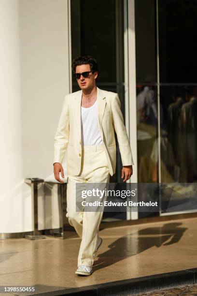 Vincent Lacoste is seen during the 75th annual Cannes film festival on May 21, 2022 in Cannes, France.