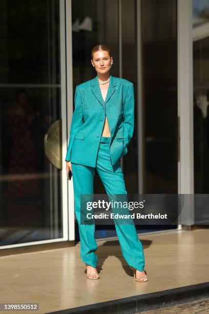 Toni Garrn is seen during the 75th annual Cannes film festival on May 21, 2022 in Cannes, France.