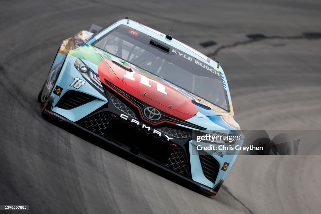 Cruccy Racing Kyle Busch, driver of the M&M's Crunchy Cookie Toyota, drives during ...