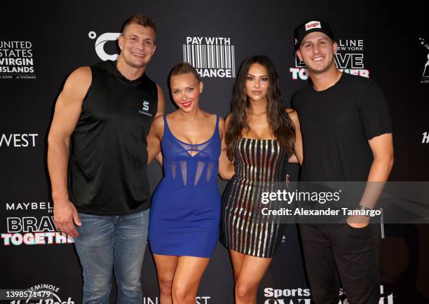 Rob Gronkowski, Camille Kostek, Jared Goff and Christen Harper attend as Sports Illustrated Swimsuit celebrates the launch of the 2022 Issue and...