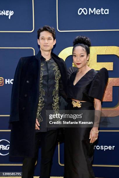 Harry Shum Jr. And Shelby Rabara attends Gold House's Inaugural Gold Gala: A New Gold Age at Vibiana on May 21, 2022 in Los Angeles, California.