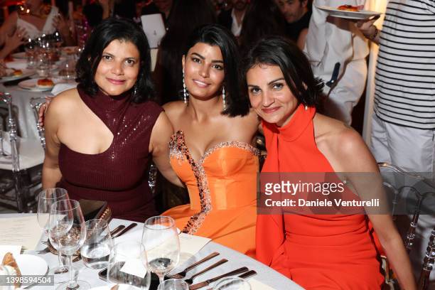 Shivani Pandya, Mila Al Zahrani and Ahd Kamel attend the Celebration Of Women In Cinema Gala hosted by the Red Sea International Film Festival during...
