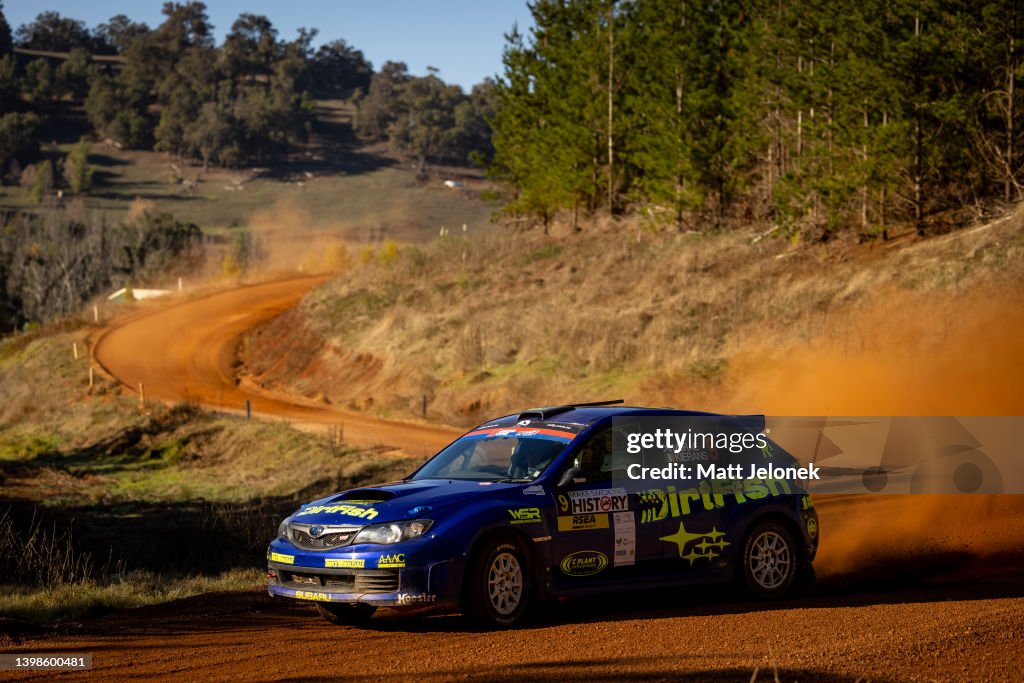 Forrest Rally Track Max McRae competes in a Subaru Impreza STI during the 2022 Forest ...