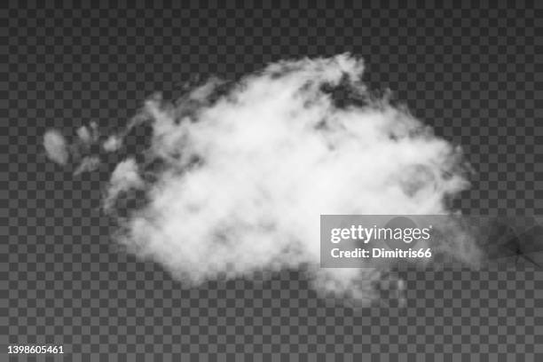 realistic vector cloud, fog or smoke on transparent background - sky with clouds stock illustrations
