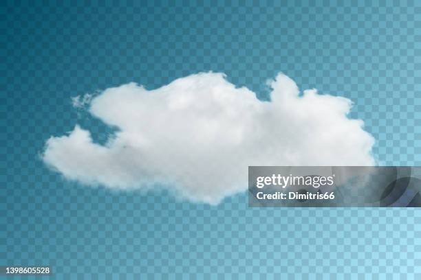 realistic vector cloud, fog or smoke on transparent background - sky with clouds stock illustrations