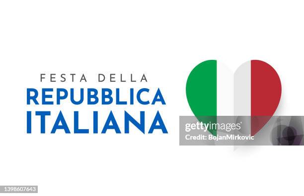 illustrazioni stock, clip art, cartoni animati e icone di tendenza di festa della repubblica italiana card. festa della repubblica italia. vettore - festa della repubblica