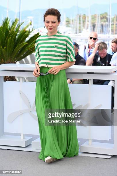 Jasmine Trinca attends the photocall for "Marcel!" during the 75th annual Cannes film festival at Palais des Festivals on May 22, 2022 in Cannes,...