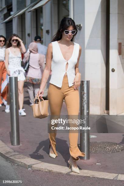 Sara Sampaio is seen during the 75th annual Cannes film festival at on May 22, 2022 in Cannes, France.