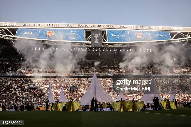 General view of the Stadium prior to the UEFA Women's Champions League final match between FC Barcelona and Olympique Lyon at Juventus Stadium on May...