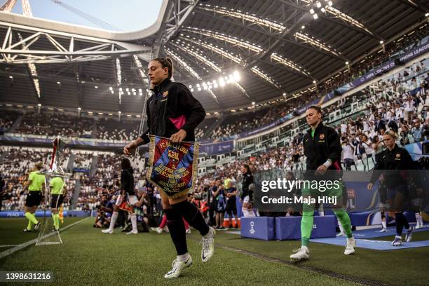 Alexia Putellas of Barcelona enters the pitch prior to the UEFA Women's Champions League final match between FC Barcelona and Olympique Lyon at...