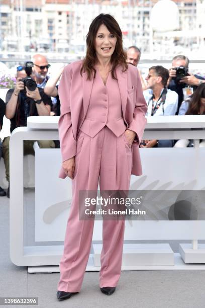 Iris Berben attends the photocall for "Triangle Of Sadness" during the 75th annual Cannes film festival at Palais des Festivals on May 22, 2022 in...