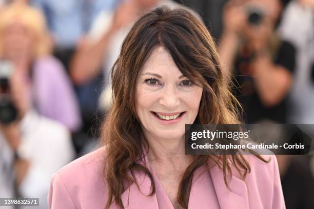 Iris Berben attends the photocall for "Triangle Of Sadness" during the 75th annual Cannes film festival at Palais des Festivals on May 22, 2022 in...