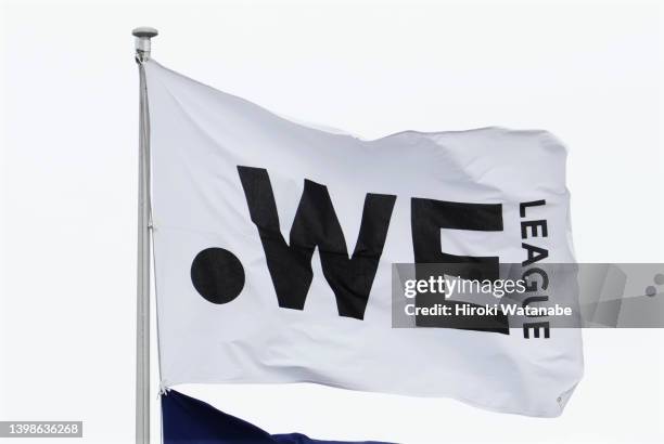 League flag seen during the WE League match between Mitsubishi Heavy Industries Urawa Red Diamonds Ladies and NTV Beleza at Saitama City Urawa Komaba...