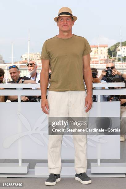 Woody Harrelson attends the photocall for "Triangle Of Sadness" during the 75th annual Cannes film festival at Palais des Festivals on May 22, 2022...