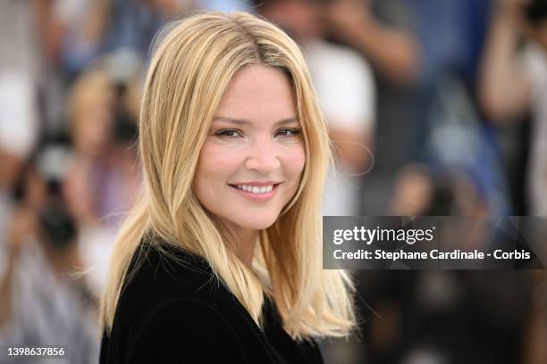 Virginie Efira attends the photocall for "Don Juan" during the 75th annual Cannes film festival at Palais des Festivals on May 22, 2022 in Cannes,...