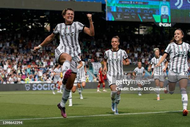 Cristiana Girelli of Juventus Women celebrate after scoring a goal during the Women Coppa Italia Final between Juventus and AS Roma at Stadio Paolo...