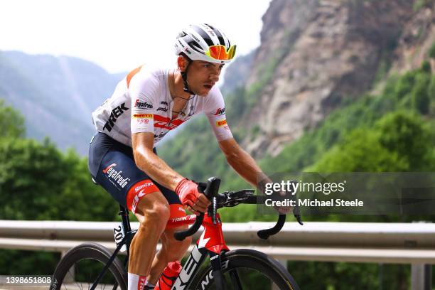 Giulio Ciccone of Italy and Team Trek - Segafredo competes in the breakaway to win the 105th Giro d'Italia 2022, Stage 15 a 177km stage from Rivarolo...