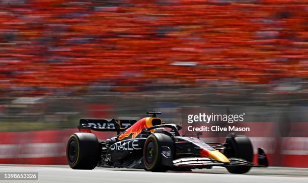 Max Verstappen of the Netherlands driving the Oracle Red Bull Racing RB18 on track during the F1 Grand Prix of Spain at Circuit de...