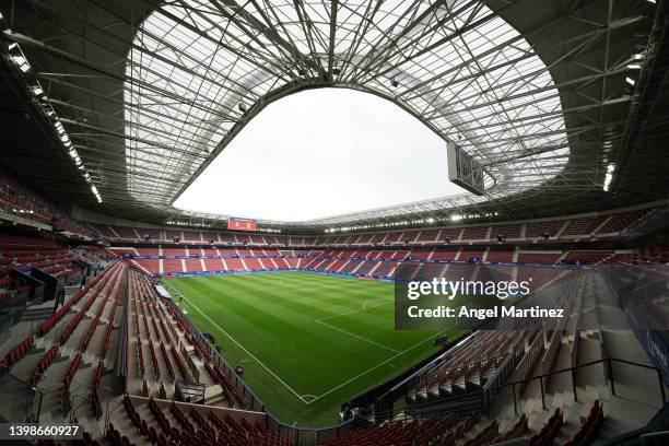 General view inside the stadium prior to the LaLiga Santander match between CA Osasuna and RCD Mallorca at Estadio El Sadar on May 22, 2022 in...