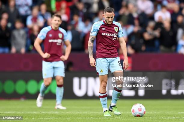 Josh Brownhill of Burnley looks dejected after the Newcastle United second goal scored by Callum Wilson during the Premier League match between...