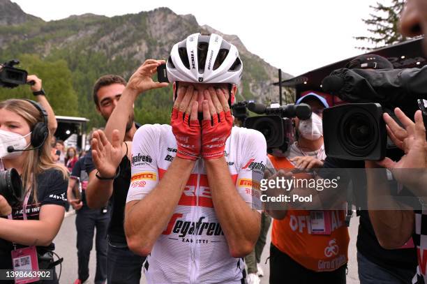 Giulio Ciccone of Italy and Team Trek - Segafredo celebrates at finish line as stage winner during the 105th Giro d'Italia 2022, Stage 15 a 177km...