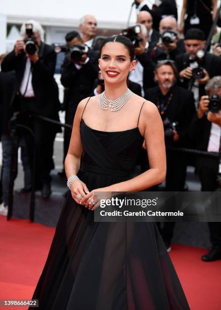 Sara Sampaio attends the screening of "Forever Young " during the 75th annual Cannes film festival at Palais des Festivals on May 22, 2022 in Cannes,...