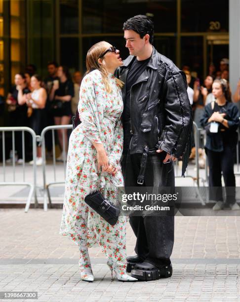 Chloe Sevigny and Sinisa Mackovic arrive at Balenciaga show on May 22, 2022 in New York City.