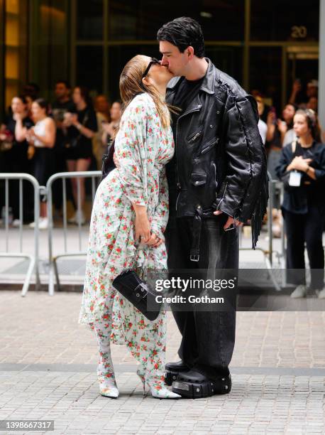 Chloe Sevigny and Sinisa Mackovic arrive at Balenciaga show on May 22, 2022 in New York City.