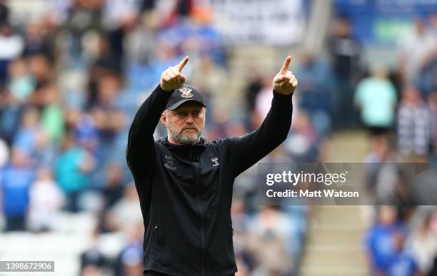 Southampton manager Ralph Hasenhüttl during the Premier League match between Leicester City and Southampton at The King Power Stadium on May 22, 2022...