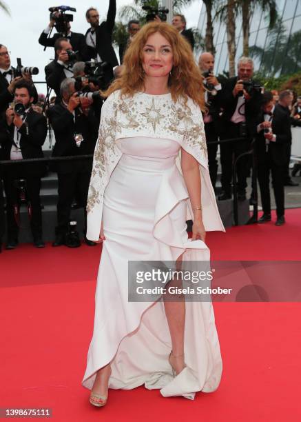 Marine Delterme attends the screening of "Forever Young " during the 75th annual Cannes film festival at Palais des Festivals on May 22, 2022 in...
