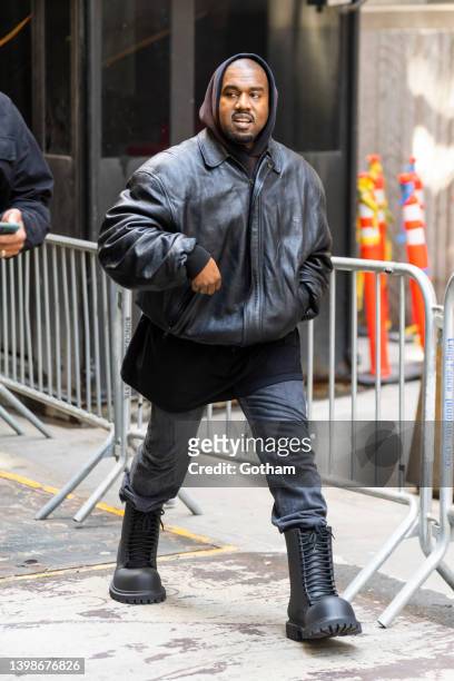 Kanye West attends the Balenciaga Spring 2023 Fashion Show at the New York Stock Exchange on May 22, 2022 in New York City.