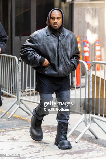 Kanye West attends the Balenciaga Spring 2023 Fashion Show at the New York Stock Exchange on May 22, 2022 in New York City.