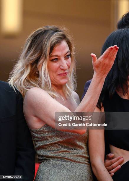 Valeria Bruni Tedeschi attends the screening of "Forever Young " during the 75th annual Cannes film festival at Palais des Festivals on May 22, 2022...