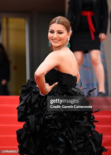 Urvashi Rautela attends the screening of "Forever Young " during the 75th annual Cannes film festival at Palais des Festivals on May 22, 2022 in...