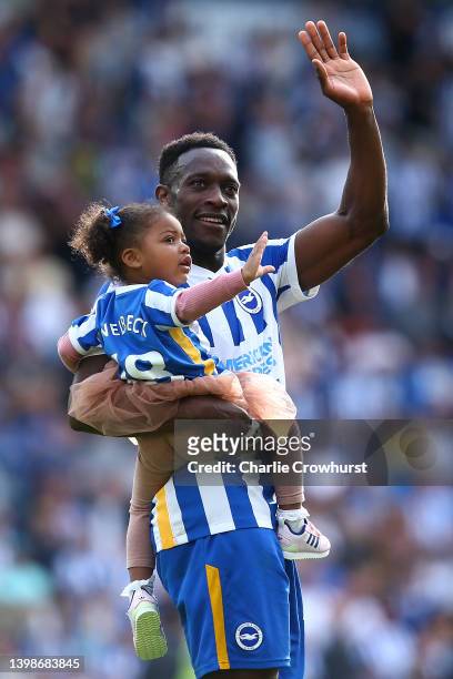 Danny Welbeck of Brighton applauds the fans during a lap of honour during the Premier League match between Brighton & Hove Albion and West Ham United...
