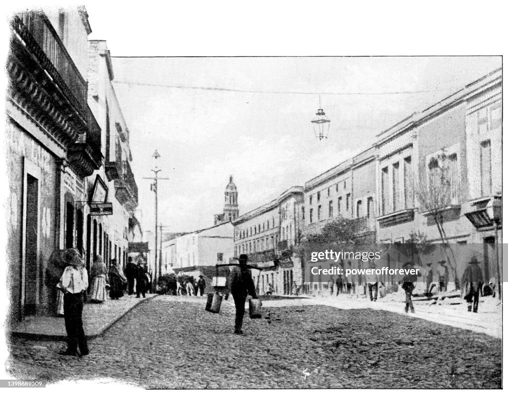 Avenida Hidalgo in Zacatecas City, Mexico - 19th Century