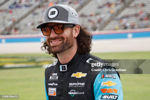 Corey LaJoie, driver of the Built.com Chevrolet, waits on the grid prior to the NASCAR Cup Series All-Star Open at Texas Motor Speedway on May 22,...