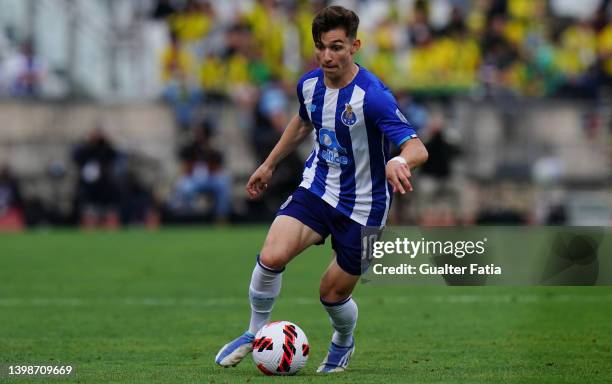 Francisco Conceicao of FC Porto in action during the Taca de Portugal Final match between FC Porto and CD Tondela at Estadio Nacional on May 22, 2022...